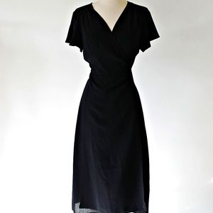 Leith Black Wrap Dress V Neck Light Weight